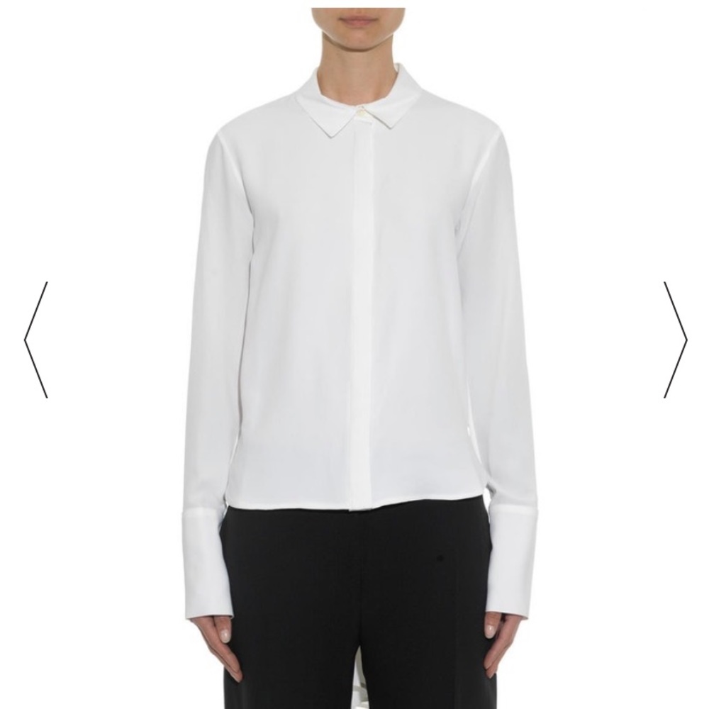 OSMAN Open-Back Crepe Shirt White - Picture 3 of 10